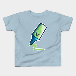 Green Highlighter Pen Kawaii Cute Kids T-Shirt
